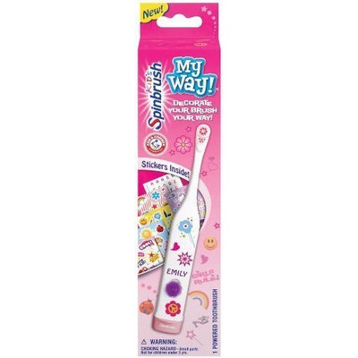 Spinbrush For Kids Battery Powered Toothbrush, My Way, Girls (Pack of 2)