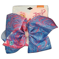 Jojo Siwa Pink and Blue Marble Swirl Rhinestone Bow (Large)