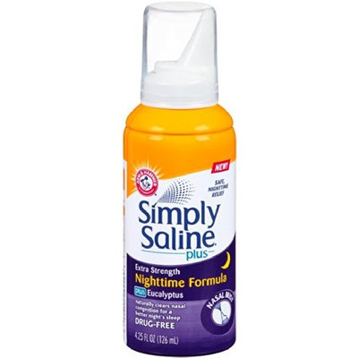 6 PK Simply Saline Plus Nighttime Nasal Mist+Eucalyptus Extra Strength 4.25oz Ea