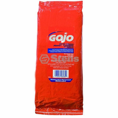 GOJO Fast Wipes Cloth Hand Cleaning Towels, Vitamin E, Aloe, Orange