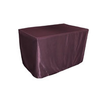 LA Linen TCbridal-fit-48x24x30-EggplantB42 Fitted Bridal Satin Tablecloth Eggplant - 48 x 24 x 30 in.
