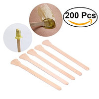 Wax Spatulas, 200pcs Set Wooden Tongue Depressor Disposable Waxing Spatulas Wax Stick (Original Wooden Color)