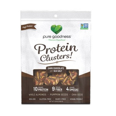 Wellnx Pure Goodness Nut Clusters, Dark Chocolate; Sea Salt, 5.29 Oz