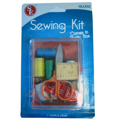 Sona Enterprises Sewing Kit Portable Travel Home Camping Car 15 pcs Case Thread Needles Sew Quilt