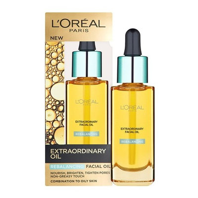 L'Oreal Paris Nutri Gold Extraordinary Facial Oil for Dry Skin, 1 Oz (30ml) + Curad Bandages 8 Ct.