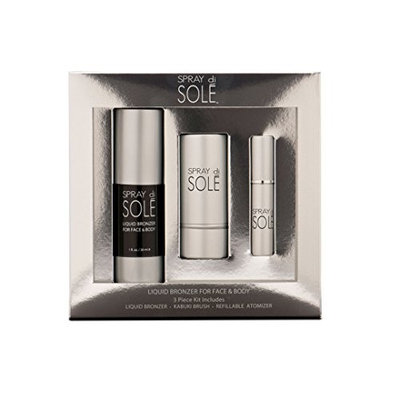 Spray Di Sole Face + Body Liquid Bronzer and Kabuki Face Brush 30ml Kit