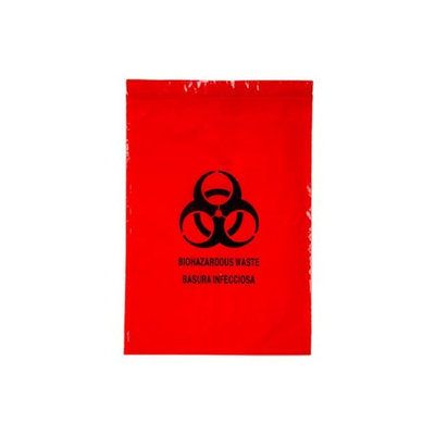 Medegen Medical MAI 4923 9 x 12.5 in. Lab Specimen Transport Bag Red & Black - - 100 per Box & 10 Box per Case
