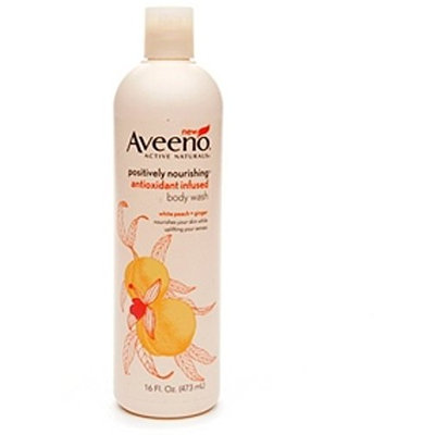 AVEENO Active Naturals Positively Nourishing Antioxidant Infused Body Wash White Peach + Ginger 16 oz (3 Pack)