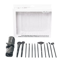 Zoe Ayla 12 Piece Professional Make-Up Brush Set with Handy Vegan Leather Travel Case - Black