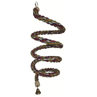 A & E Cage HB556 Extra Large Rainbow Cotton Rope Boing with Bell