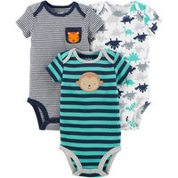 Short Sleeve Bodysuits, 3pk (Baby Boys)