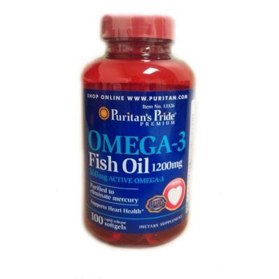 Puritan's Pride Nutritional Softgels, Omega-3 Fish Oil, 1200 mg, 100 Count