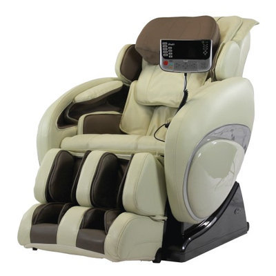 Osaki OS-4000T Deluxe Zero Gravity Heated Reclining Massage Chair With Foot Rollers Cream