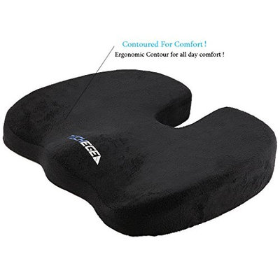 Premium Seat Cushion Orthopedic Gel Enhanced by Techege Comfort Memory Foam Grade A Cooling Coccyx Tailbone Wheelchair Back pain Comfortable Non-Slip Chair/Seat Cushion