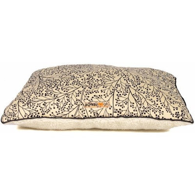 AlphaPooch Softie Rectangular Dog Bed Berry Branch Black Fabric with Fleece, Large