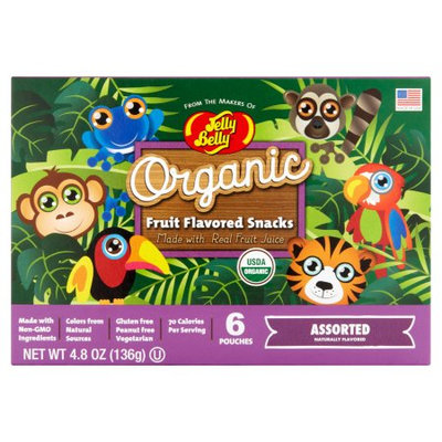 Jelly Belly Candy Company Jelly Belly Organic Assorted Fruit Flavored Snacks, 6 count, 4.8 oz