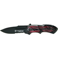Smith and Wesson Black Ops M.A.G.I.C. Assisted Opening Liner Lock Folding Knife Partially Serrated Drop Point Blade Aluminum Handle