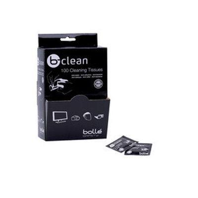 Bollé B100 B-Clean 100 Cleaning Tissues Dispenser, Anti-Static, Anti-Bacteria, Anti-Reflective Alcohol and Silicone Free