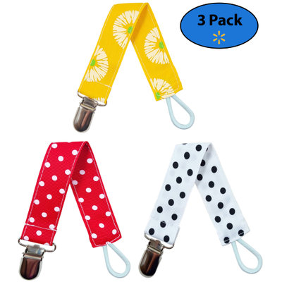 EliteBaby Unisex Pacifier Clip Holder, 3 Pack Teething Toys, Soothie Pacifiers, Baby Blanket, & Baby Bibs Stainless Steel Clasp Baby Gift