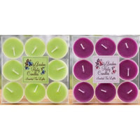 12 Garden Party Purple & Green Hibiscus Scented Tea Light Candle 9-Piece Sets