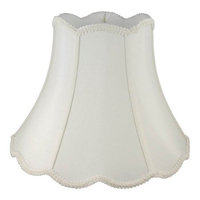 Handmade Lampshade in Cream w Fitter (12 in. Diam x 9.5 in. H)