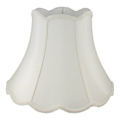 Handmade Lampshade in Cream w Fitter (12 in. Diam x 9.5 in. H)
