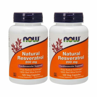 NOW Foods Natural Resveratrol, 200mg, 120 Vcaps