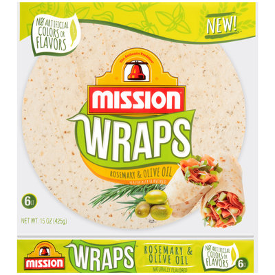 Mission® Wraps™ Rosemary & Olive Oil Tortillas 6 ct Bag