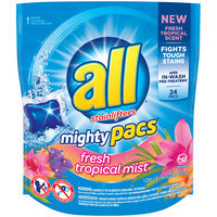 All® Fresh Tropical Mist® Mighty Pacs® Laundry Detergent 16.6 oz. Pouch
