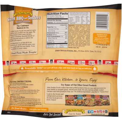 John Soules Foods® Lightly Breaded Sweet BBQ Flavor Tenders 24 oz. Bag