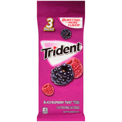 Trident Black Raspberry Twist Sugar Free Gum