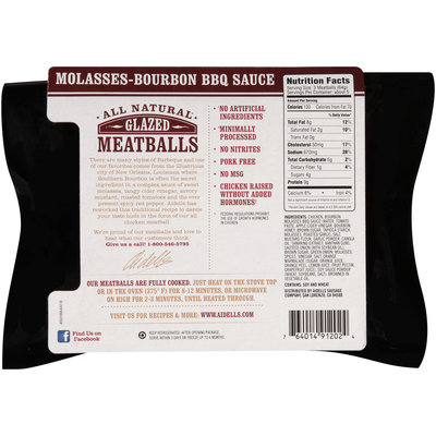 Aidells® Molasses-Bourbon BBQ Sauce All Natural Glazed Meatballs 12 oz. Sleeve