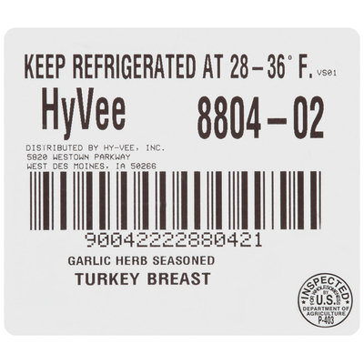 Hyvee® Garlic Herb Seasoned* Turkey Breast with Broth