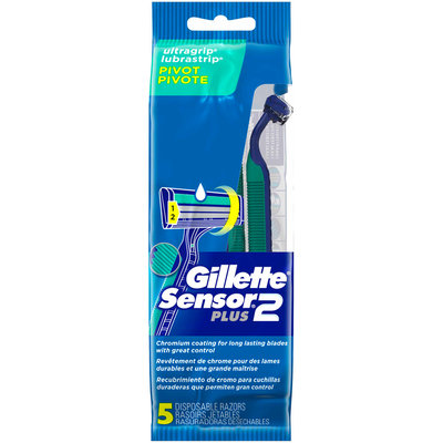 Gillette® Sensor2® Plus Disposable Razors 5 ct Pack