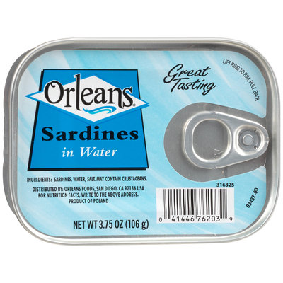 Orleans® Sardines in Water 3.75 oz. can