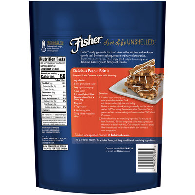 Fisher® Chef's Naturals® Raw Peanuts 30 oz. Stand-Up Bag