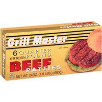 Grill Master 6 Quarter Pound Beef Patties 24 oz Box