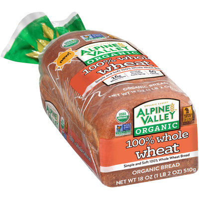 Alpine Valley™ Organic 100% Whole Wheat Bread 18 oz. Bag