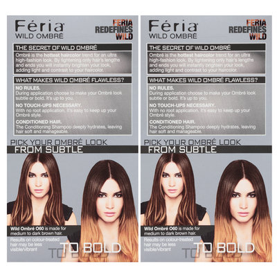 L'Oreal® Paris Feria® Wild Ombre O60 for Medium to Dark Brown Hair Color 2-1 Kit Boxes