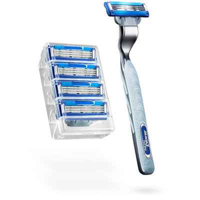 5 Mach3 Turbo Razor Blade Cartridges + Handle Included