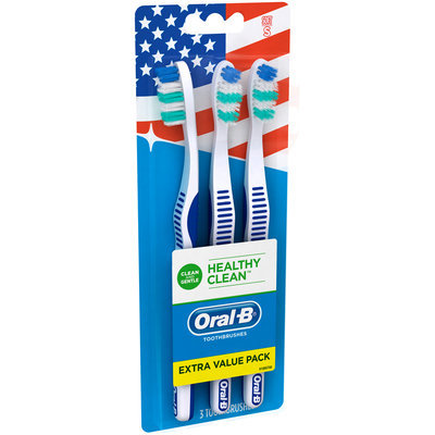 Oral-B® Healthy Clean™ Soft Toothbrushes 3 ct Carded Pack