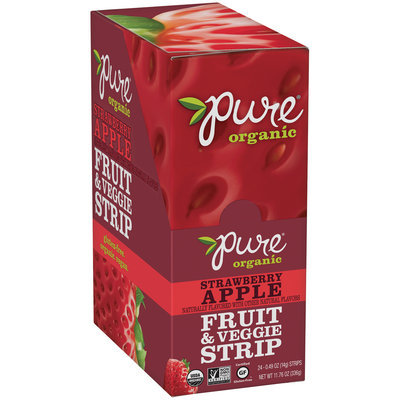 Pure Organic Strawberry Apple Fruit & Veggie Strip 24-0.49 oz. Strips