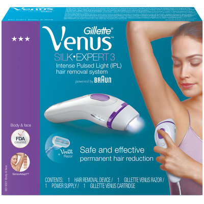 Gillette® Venus™ Silk-Expert 3 Intense Puled Light Hair Removal System 4 pc Box