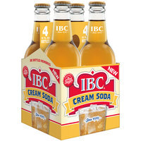 IBC Cream Soda Made with Sugar, 12 Fl Oz Glass Bottles, 4 Pack