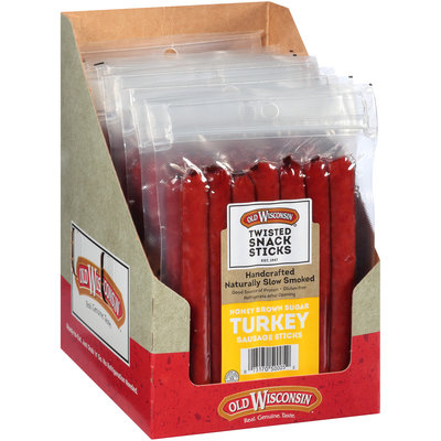 Old Wisconsin® Honey Brown Sugar Turkey Snack Stick Sausage Sticks Caddie 12-5 oz. Box