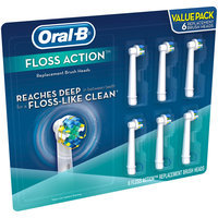 Oral-B® Floss Action™ Replacement Brush Head 6 ct Carded Pack
