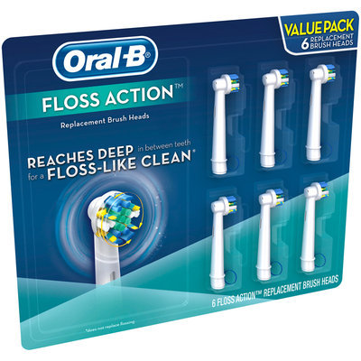 Oral-B® Floss Action™ Replacement Brush Head 6 ct Carded Pack