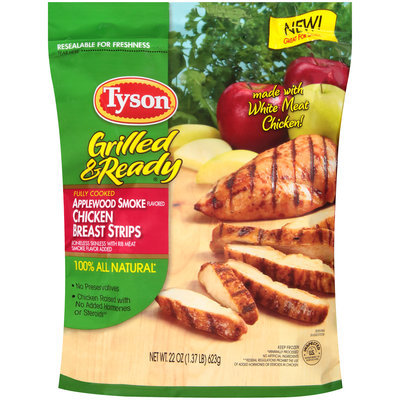 Tyson® Grilled & Ready® Applewood Smoke Flavored Chicken Breast Strips 22 oz. Bag