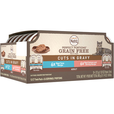 Nutro™ Perfect Portions™ Grain Free Cuts in Gravy Real Tuna/Real Salmon and Shrimp Adult Cat Food 24-1.32 oz. Pack