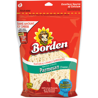 Borden® Natural Finely Shredded Parmesan Cheese 5 oz. Stand up Bag